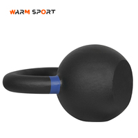 Kettlebell en Fonte Revêtue de Poudre de Haute Qualité, Personnalisable avec Logo, pour Musculation, Haltérophilie, 4-32 KG, avec Anneaux Colorés