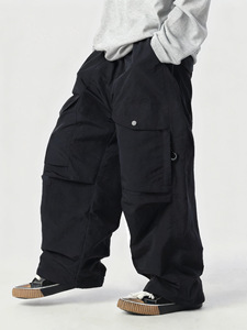 Pantalon <span class=keywords><strong>cargo</strong></span> en nylon/acétate enduit de PU doublé polaire pour garçons japonais, nouvelle collection automne-hiver 2025, grande poche, cordon de serrage, élégant et tendance - Product Image 4