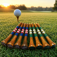 Tees de golf en bois et bambou QJ avec impression de logo personnalisé, accessoires de golf durables pour le parcours et la piste de driving, MOQ 10000 pièces