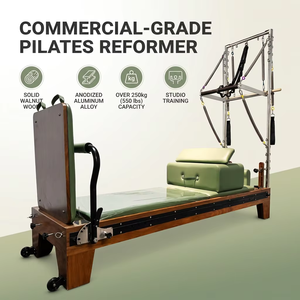 Machine de Reformer à Piste Complète en Bois de Noyer avec Ressorts Testés, Couleur Cuir Personnalisable, Logo Gratuit, Modèle Commercial OBG-0727 - Product Image 2