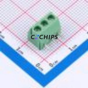 DB301R-3.5-3P-GN-S Screw Terminal Block Bent Lead Through Hole,P=3.5mm Connector 1x3P 3.5mm Green Right Angle Insert - Product Image 1