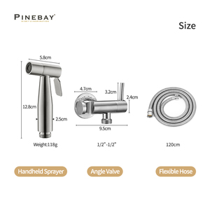 PINEBAY оптовая продажа товаров для ванной комнаты SUS304 ручной спрей душ Душ Туалет самоочищающийся <span class=keywords><strong>Shattaf</strong></span> женщина Биде опрыскиватель - Product Image 6