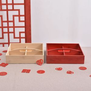 Caja de madera para frutos secos, 22x22x6cm, cuatro compartimentos para aperitivos, almacenamiento para sala de estar y bodas - Product Image 2