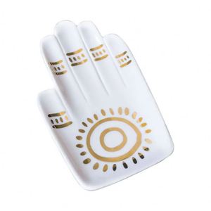 Five Fingers Hamsa Sun Hand Shape Ceramic Decorative <b>Ring</b>/Jewelry/Trinket/Necklace/Storage Holder/Dish/<b>Plate</b>/Tray - Product Image 2