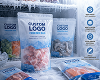 Sacs d'emballage pour aliments surgelés imprimés sur mesure, pochettes laminées, logo personnalisé, résistants au congélateur, emballage flexible, vente en gros d'usine