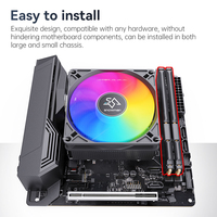 SNOWMAN 90mm 4Pin PWM Ventilateur CPU Refroidisseur 4Heatpips Pression Air Refroidissement Radiateur En Aluminium Compatible LGA115x/1200/1700 AM4 AM5 Cas