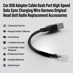 Автомобильный USB-адаптер-кабель для приборной панели: высокоскоростная синхронизация данных и зарядка, проводка для замены оригинального головного устройства/радио - Product Image 1