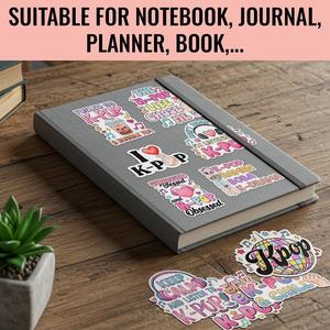 Funny Sticker Pack Cute Girly Korean Music Lover Sticker, K-Pop Fan Gift, Kdrama Kpop Decoration for Laptop Tablet Planner - Product Image 6