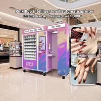 Machine distributrice de vernis à ongles DIY en libre-service, couleur personnalisée, écran tactile 21 pouces, imprimante 3D pour ongles, options de paiement multiples