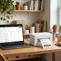Impresora de Etiquetas Térmicas USB LAN A142 4x6 para Etiquetas de Envío de UPS FedEx USPS DHL, Centro de Comercio Electrónico y Logística