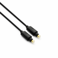 Câble audio optique tressé en PVC OEM ODM 1m noir avec coque en alliage d'aluminium plaqué or Toslink pour haut-parleur audio-vidéo numérique
