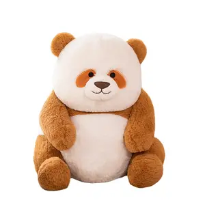 Cute 15/30cm Simulation Black And Brown Giant Panda Doll Seven Baby Huahua Plush Toy Zoo Souvenir Birthday Gift For Friends Kids