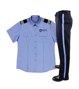 Factory Custom Security GUARD Uniforms OFFICER Uniform Shirt & TROUSER Set Print Short Sleeve Summer Knitting Pure Color