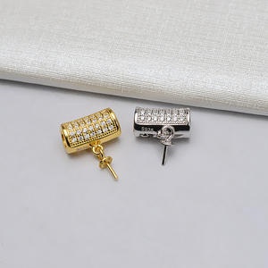 Colgante de Tubo de Plata S925, Colgante de Cabeza Femenina, Joyería Semiterminada Vacía, Perlas Personalizadas para DIY, Accesorios, Perlas Sueltas - Product Image 3