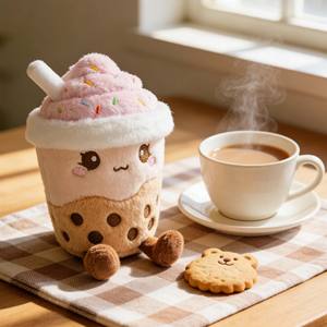 Porte-clés en peluche Kawai en forme de tasse de thé au <span class=keywords><strong>lait</strong></span>, avec perles de fruits, coussin en forme de Bubble Boba, jouet en peluche personnalisé - Product Image 5