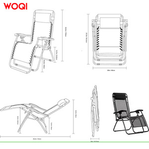 Silla Plegable Woqi Negra de Aluminio para Jardín Exterior con Ajuste de Almohada - Product Image 4