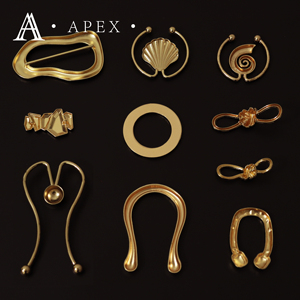 Khóa trang trí không đều, có logo tùy chỉnh của APEX Factory dành cho giày nữ, đầm, đồ bơi, làm bằng hợp kim kẽm, trang trí dây lưng, khóa sau. - Product Image 2