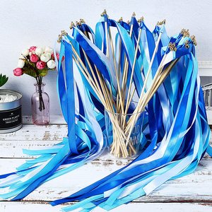 100 Pièces de Guirlandes Ruban Bleues pour Fête, Bâtons de Guirlandes Ruban Colorées pour Mariage avec Clochettes SP-31 - Product Image 4