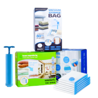 Sacs de rangement sous vide transparents Z-Transparent PA+PET, ensemble de sacs de compression réutilisables pour vêtements, literie, voyage, salon et rangement à domicile