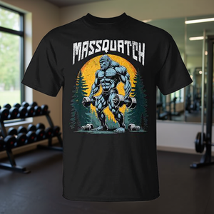 Camiseta Massquatch Weightlifting Sasquatch Gym, color negro, talla grande - Product Image 3