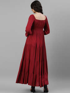 Vestido Largo de Rayón Sólido para Mujer, Estilo A-Line, Festivo, Elegante, Casual, Moderno, Talla Grande, de Una Pieza - Product Image 5