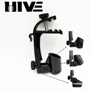 HVE 2팩 ABS 180도 조절 가능한 드럼 림 클립형 쇼크 마운트 마이크 클램프 홀더 (드럼 키트 라이브 스튜디오 녹음용) - Product Image 5