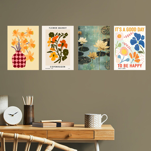 Vente chaude Jardin Style Métal Impression Couloir Mur Art Décor Marché Aux <span class=keywords><strong>Fleurs</strong></span> <span class=keywords><strong>Botanique</strong></span> Étain Impression Aimant Monté En Métal Art Affiche - Product Image 5