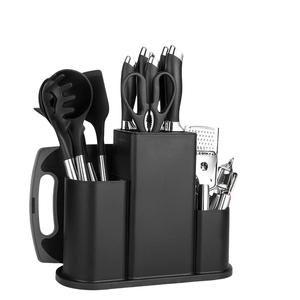 20-Piece Eco-Friendly Disposable Kitchen <b>Knife</b> <b>Set</b> with Silicone Cooking Utensils - Product Image 1