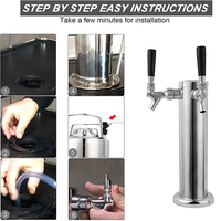 Kit de tour de distribution de bière Kegerator à double robinet, avec robinet double et bac de récupération pour bar à domicile, pour fût de 3 pouces