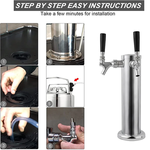 Kit de tour de distribution de bière Kegerator à double robinet, avec robinet double et bac de récupération pour bar à domicile, pour fût de 3 pouces - Product Image 3