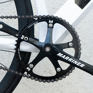 Xe đạp bánh cố định 700C màu xám, một tốc độ, khung hợp kim nhôm, bánh xe 40mm - Product Image 5