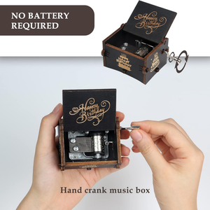 Boîte à musique en bois personnalisable Instrument de musique gravé Joyeux anniversaire Jouet pour maman papa fille fils femme mari amis - Product Image 3