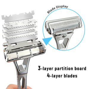 Kit de Afeitado Profesional SPOLO Advanced Max Safety Razor con 4 Cuchillas de Doble Filo para Hombres, Afeitadora para el Cuidado Personal, Impresión de Logotipo Gratuita, OEM - Product Image 1