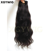 Rambut Asli India Remy Double Drawn 100% dalam Bentuk Bundel 10-30 Inch, Jahitan Mesin Double Weft, Lembut Bergelombang, Tidak Rontok, Bebas Kusut