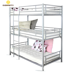 Lit superposé scolaire à trois couchages, mobilier moderne, robuste et durable, structure en métal, avec échelle, pour <span class=keywords><strong>3</strong></span> personnes, certifié CE - Product Image 1