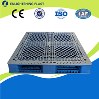 Palette Euro à double face antidérapante avec grille, 6 patins, entrée 4 directions, structure robuste, 100% PP/HDPE vierge, pour stockage de marchandises en entrepôt
