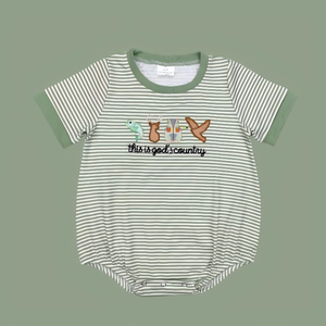 Pelele de manga corta para niño con bordado de pato mallard estilo caza y diseño 'This Is God's Country', OOTD, alta calidad, novedad, gran éxito - Product Image 5