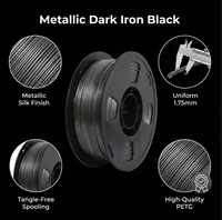 Filament PETG Premium 1,75 mm 1 kg Noir Métallisé Soie Sans Enchevêtrement Consommables Plastiques pour Imprimante 3D