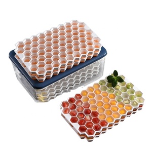 Commercial Extra Large ice tray molds honeycomb Plastic Ice Cream cube mold silicon with lid and bin Easy DIY Ice lolly mould