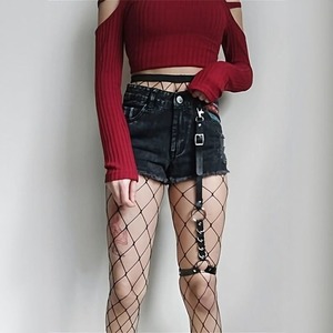 Punk Style transfrontalier en cuir PU Performance bijoux Shorts fronde jambes boucles adulte pour Rock Street Dance discothèque - Product Image 4