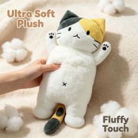Peluche chat longue et personnalisée, oreiller chat en peluche dessin animé sur mesure, poupée en peluche personnalisée pour la décoration intérieure