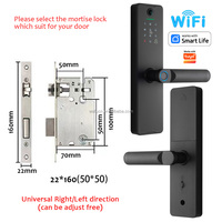 Serrure de porte intelligente WAFU ODM OEM WF-X8-Camera Tuya avec empreinte digitale, Wi-Fi et caméra pour portes en bois et en aluminium