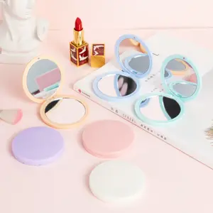 Miroir de maquillage de poche de beauté Mini miroir compact pliant carré portable pour sac à main de voyage Miroir compact avec logo personnalisé