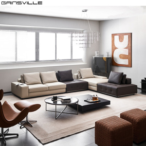 Proveedor de muebles de diseño italiano moderno Sofá de cuero de diseño grande de esquina en forma de L Sofá italiano de lujo - Product Image 1