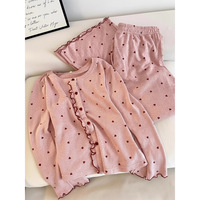 Ensemble de vêtements de détente en velours doux pour femmes, haut à manches longues en dentelle à col en V et pantalon, pyjama décontracté pour la maison