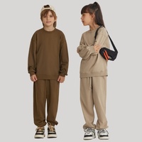 Ouder-kind matchende sets Kinderen 100% katoenen Terry-Loop casual crew-neck sweatshirt joggingbroek strass steentjes jongens meisjes