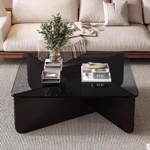 Petite table <span class=keywords><strong>console</strong></span> carrée en verre gris au design <span class=keywords><strong>moderne</strong></span> pour la famille, l'hôtel, l'appartement, le salon, la table basse - Product Image 5
