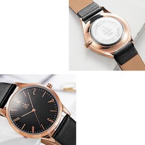 Montre personnalisée avec logo SHENGKE 9003, montre de couple neutre pour les affaires, montre à aiguilles, mode simple, décontractée, quartz, bracelet en cuir, étanche - Product Image 5