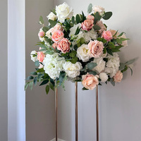 Boule de fleurs MoKtong en soie durable de 50 cm, bordeaux, rose poudré et blanc, pour décoration de mariage et présentation d'entrée