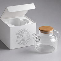 Bouilloire en verre borosilicate 1000 ml 1700 ml 1,5 L, carafe à eau en verre avec couvercle en bambou et acier inoxydable, théière en verre classique